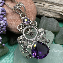 Load image into Gallery viewer, Compass Necklace, True North Pendant, Celtic Jewelry, Scotland Jewelry, Celtic Knot Pendant, Irish Jewelry, Traveller Gift, North Star Gift