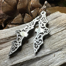 Load image into Gallery viewer, Gothic Bat Earrings, Celtic Jewelry, Pewter Bat Earrings, Victorian Earrings, Friendship Gift, Halloween Gift, Witch Jewelry, EA Poe Gift