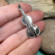 Load image into Gallery viewer, Irish Fiddle Celtic Brooch, Celtic Music Pin, Violin Jewelry, Musician Gift, Silver Violin, Orchestra, Music Teacher Gift, Orchestra Jewelry
