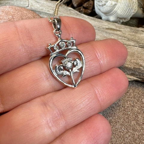 Load image into Gallery viewer, Luckenbooth Necklace, Outlander Jewelry, Scotland Jewelry, Bridal Jewelry, Amethyst Necklace, Heart Pendant, Bride Gift, Wife Gift, Mom Gift