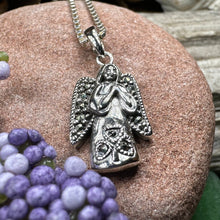 Load image into Gallery viewer, Celtic Angel Necklace, Celtic Jewelry, Irish Pendant, Angel Pendant, Spiritual Jewelry, Memorial Jewelry, Religious Jewelry, Shamrock Gift