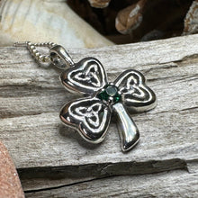 Load image into Gallery viewer, Shamrock Necklace, Clover Pendant, Irish Necklace, Irish Gift, Anniversary Gift, Emerald Ireland Jewelry, Friendship Gift, Celtic Necklace