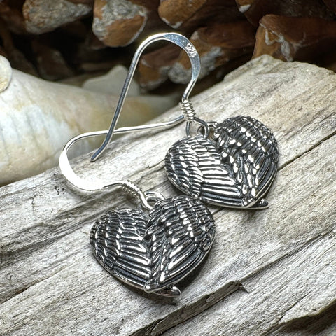 Load image into Gallery viewer, Angel Wings Earrings, Celtic Jewelry, Spiritual Jewelry, Anniversary Gift, Wings Jewelry, Bridal Jewelry, Memorial Jewelry, Survivor Gift