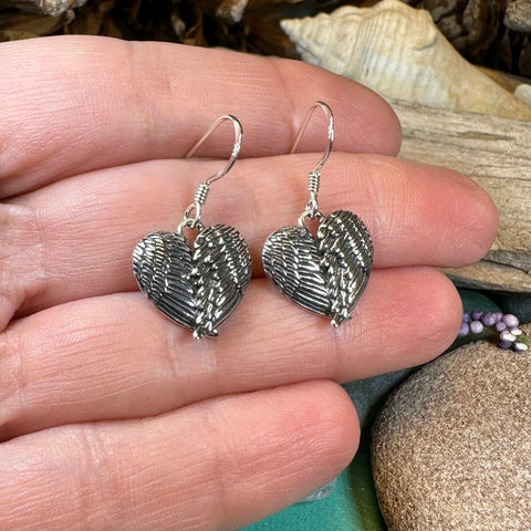 Load image into Gallery viewer, Angel Wings Earrings, Celtic Jewelry, Spiritual Jewelry, Anniversary Gift, Wings Jewelry, Bridal Jewelry, Memorial Jewelry, Survivor Gift