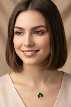 Load image into Gallery viewer, Shamrock Necklace, Clover Pendant, Irish Necklace, Irish Gift, Anniversary Gift, Emerald Ireland Jewelry, Friendship Gift, Celtic Necklace