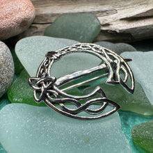 Load image into Gallery viewer, Celtic Knot Tara Brooch, Irish Pin, Penannular Brooch, Sterling Silver, Ireland Pin, Celtic Brooch, Mom Gift, Wife Gift, Bridal Pin