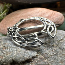 Load image into Gallery viewer, Celtic Knot Tara Brooch, Irish Pin, Penannular Brooch, Sterling Silver, Ireland Pin, Celtic Brooch, Mom Gift, Wife Gift, Bridal Pin