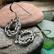 Load image into Gallery viewer, Celtic Knot Earrings, Scottish Jewelry, Irish Earrings, Silver Drop Earrings, Girlfriend Gift, Anniversary Gift, Ireland Jewelry, Wife Gift