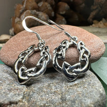 Load image into Gallery viewer, Celtic Knot Earrings, Scottish Jewelry, Irish Earrings, Silver Drop Earrings, Girlfriend Gift, Anniversary Gift, Ireland Jewelry, Wife Gift