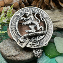 Load image into Gallery viewer, Lion Brooch, Celtic Jewelry, Scottish Pin, Scotland Brooch, Celtic Brooch, Anniversary Gift, Cap Badge Pin, Bagpiper Gift, Plaid Pin
