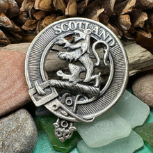 Load image into Gallery viewer, Lion Brooch, Celtic Jewelry, Scottish Pin, Scotland Brooch, Celtic Brooch, Anniversary Gift, Cap Badge Pin, Bagpiper Gift, Plaid Pin