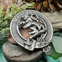 Load image into Gallery viewer, Lion Brooch, Celtic Jewelry, Scottish Pin, Scotland Brooch, Celtic Brooch, Anniversary Gift, Cap Badge Pin, Bagpiper Gift, Plaid Pin