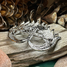 Load image into Gallery viewer, Celtic Cross Brooch, Angel Wings Pin, Irish Pin, Celtic Brooch, Scottish Pin, First Communion Pin, Ireland Pin, Religious Jewelry, Pewter