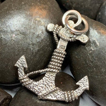 Load image into Gallery viewer, Anchor Necklace, Nautical Jewelry, Christian Pendant, Hope Necklace, Retirement Gift, Dad Gift, Mindfulness Gift, Ship Jewelry, Silver
