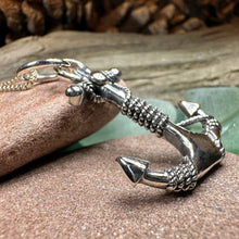 Load image into Gallery viewer, Anchor Necklace, Nautical Jewelry, Christian Pendant, Hope Necklace, Retirement Gift, Dad Gift, Mindfulness Gift, Ship Jewelry, Silver