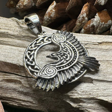 Load image into Gallery viewer, Raven Necklace, Bird Jewelry, Celtic Pendant, Black Bird Pendant, Animal Jewelry, Pagan Jewelry, Nature Lover, Poe Jewelry, Gothic Jewelry