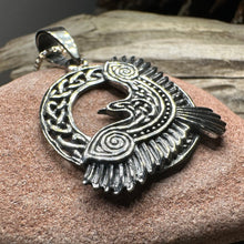 Load image into Gallery viewer, Raven Necklace, Bird Jewelry, Celtic Pendant, Black Bird Pendant, Animal Jewelry, Pagan Jewelry, Nature Lover, Poe Jewelry, Gothic Jewelry