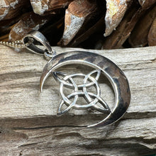 Load image into Gallery viewer, Moon Necklace, Celtic Jewelry, Celestial Jewelry, Wiccan Jewelry, Star Jewelry, Crescent Moon, Anniversary Gift, Pagan Jewelry, Mom Gift