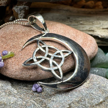 Load image into Gallery viewer, Moon Necklace, Celtic Jewelry, Celestial Jewelry, Wiccan Jewelry, Star Jewelry, Crescent Moon, Anniversary Gift, Pagan Jewelry, Mom Gift