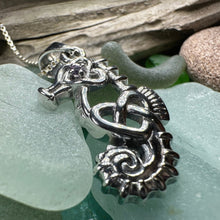 Load image into Gallery viewer, Seahorse Necklace, Celtic Jewelry, Nautical Pendant, Irish Jewelry, Celtic Knot Jewelry, Scottish Gift, Anniversary Gift, Ocean Jewelry