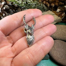 Load image into Gallery viewer, Stag Brooch, Scotland Jewelry, Stag Lapel Pin, Celtic Pin, Animal Jewelry, Scottish Brooch, Scotland Pin, Nature Jewelry, Hunter Gift