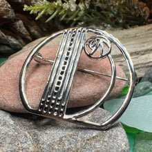 Load image into Gallery viewer, Mackintosh Rose Brooch, Scotland Jewelry, Mackintosh Jewelry, Celtic Pin, Scarf Pin, Art Deco Jewelry, Mom Gift, Silver Pin, Graduation Gift