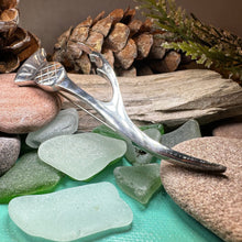 Load image into Gallery viewer, Thistle Kilt Pin, Celtic Jewelry, Scottish Pin, Pewter Pin, Celtic Groom Gift, Bagpiper Gift, Scotland Jewelry, Dad Gift, Anniversary Gift