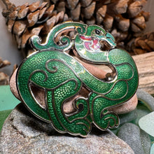 Load image into Gallery viewer, Celtic Bird Brooch, Bird Jewelry, Celtic Pin, Enamel Pin, Ireland Gift, Celtic Brooch, Norse Jewelry Gift, Pagan Brooch, LARP Jewelry