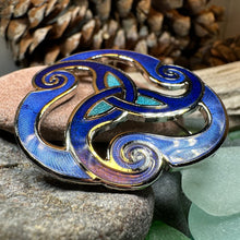 Load image into Gallery viewer, Celtic Spiral Brooch, Celtic Jewelry, Irish Jewelry, Scotland Jewelry, Anniversary Gift, Viking Brooch, Celtic Pin, Triskele Jewelry