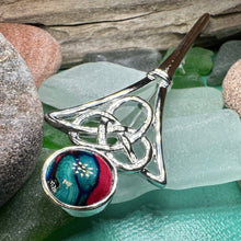 Load image into Gallery viewer, Celtic Kilt Pin, Scotland Jewelry, Scottish Brooch, Outlander Jewelry, Scottish Kilt Pin, Scotland Pin, Heathergems Pin, Pewter Celtic Pin
