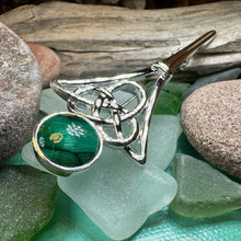 Load image into Gallery viewer, Celtic Kilt Pin, Scotland Jewelry, Scottish Brooch, Outlander Jewelry, Scottish Kilt Pin, Scotland Pin, Heathergems Pin, Pewter Celtic Pin