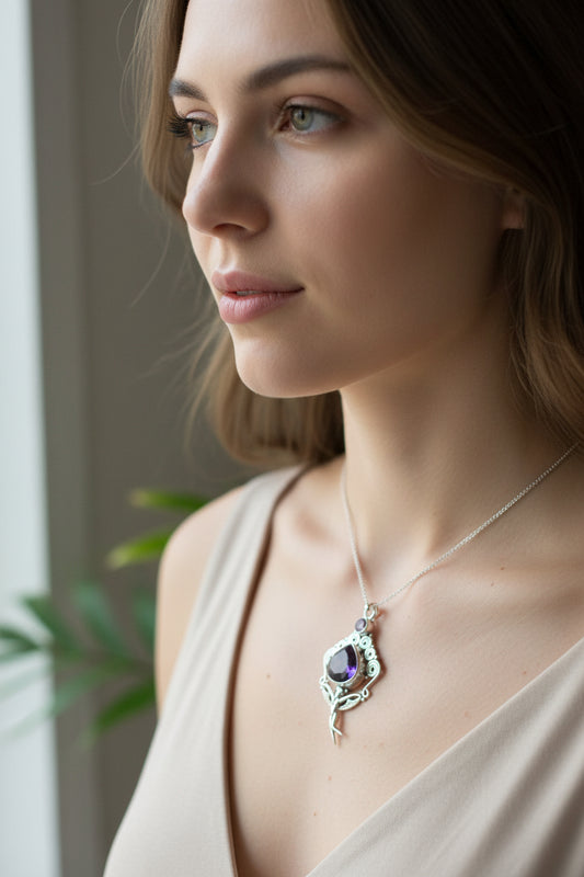 Fairy Necklace, Celtic Angel Necklace, Irish Pendant, Butterfly Necklace, Anniversary Gift, Celtic Jewelry, Wife Gift, Pixie Jewelry