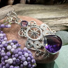 Load image into Gallery viewer, Compass Necklace, True North Pendant, Celtic Jewelry, Scotland Jewelry, Celtic Knot Pendant, Irish Jewelry, Traveller Gift, North Star Gift