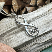 Load image into Gallery viewer, Trinity Knot Necklace, Infinity Jewelry, Celtic Jewelry, Irish Jewelry, Anniversary Gift, Mom Gift, Best Friend Gift, Girlfriend Gift