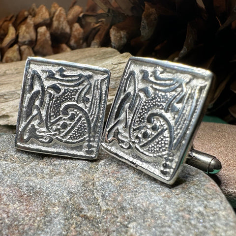 Load image into Gallery viewer, Celtic Cuff Links, Scotland Jewelry, Men's Celtic Jewelry, Boy's Irish Jewelry, Bagpiper Gift, Groom Gift, Boyfriend Gift, Husband Gift