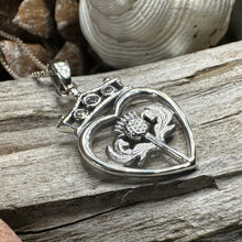 Load image into Gallery viewer, Luckenbooth Necklace, Outlander Jewelry, Scotland Jewelry, Bridal Jewelry, Amethyst Necklace, Heart Pendant, Bride Gift, Wife Gift, Mom Gift