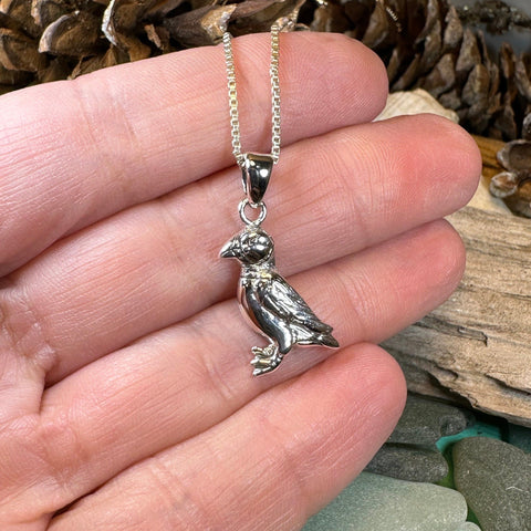 Load image into Gallery viewer, Puffin Necklace, Scotland Jewelry, Sea Bird Jewelry, Celtic Jewelry, Bird Jewelry, Girlfriend Gift, Anniversary Gift, Sea Parrot Gift
