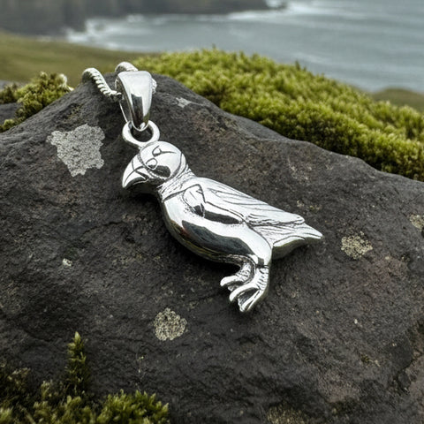 Load image into Gallery viewer, Puffin Necklace, Scotland Jewelry, Sea Bird Jewelry, Celtic Jewelry, Bird Jewelry, Girlfriend Gift, Anniversary Gift, Sea Parrot Gift