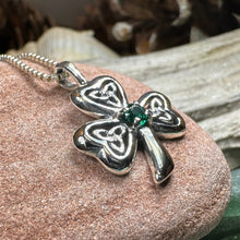 Load image into Gallery viewer, Shamrock Necklace, Clover Pendant, Irish Necklace, Irish Gift, Anniversary Gift, Emerald Ireland Jewelry, Friendship Gift, Celtic Necklace