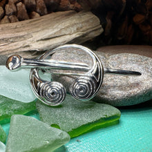 Load image into Gallery viewer, Celtic Brooch, Celtic Jewelry, Silver Celtic Spiral Pin, Irish Pin, Anniversary Gift, Wiccan Jewelry, Norse Jewelry, Scottish Pin, Mom Gift