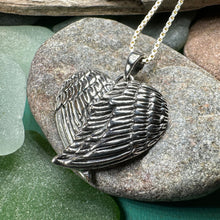 Load image into Gallery viewer, Angel Wings Necklace, Celtic Jewelry, Angel Pendant, Wings Necklace, Bridal Jewelry, Memorial Jewelry, Sweet 16 Gift, Wife Gift, Mom Gift
