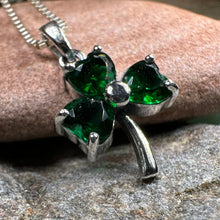 Load image into Gallery viewer, Shamrock Necklace, Clover Pendant, Irish Necklace, Irish Gift, Anniversary Gift, Emerald Ireland Jewelry, Friendship Gift, Celtic Necklace