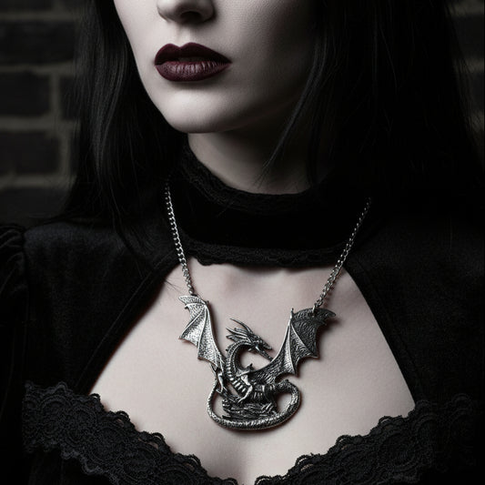 Tressach Pewter Dragon Necklace — view 4