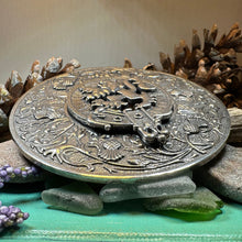 Load image into Gallery viewer, Thistle Plaid Brooch, Extra Large Celtic Pin, Scottish Lion Pin, Norse Jewelry, Wiccan Jewelry, Anniversary Gift, Kilt Pin, Men's Tartan Pin