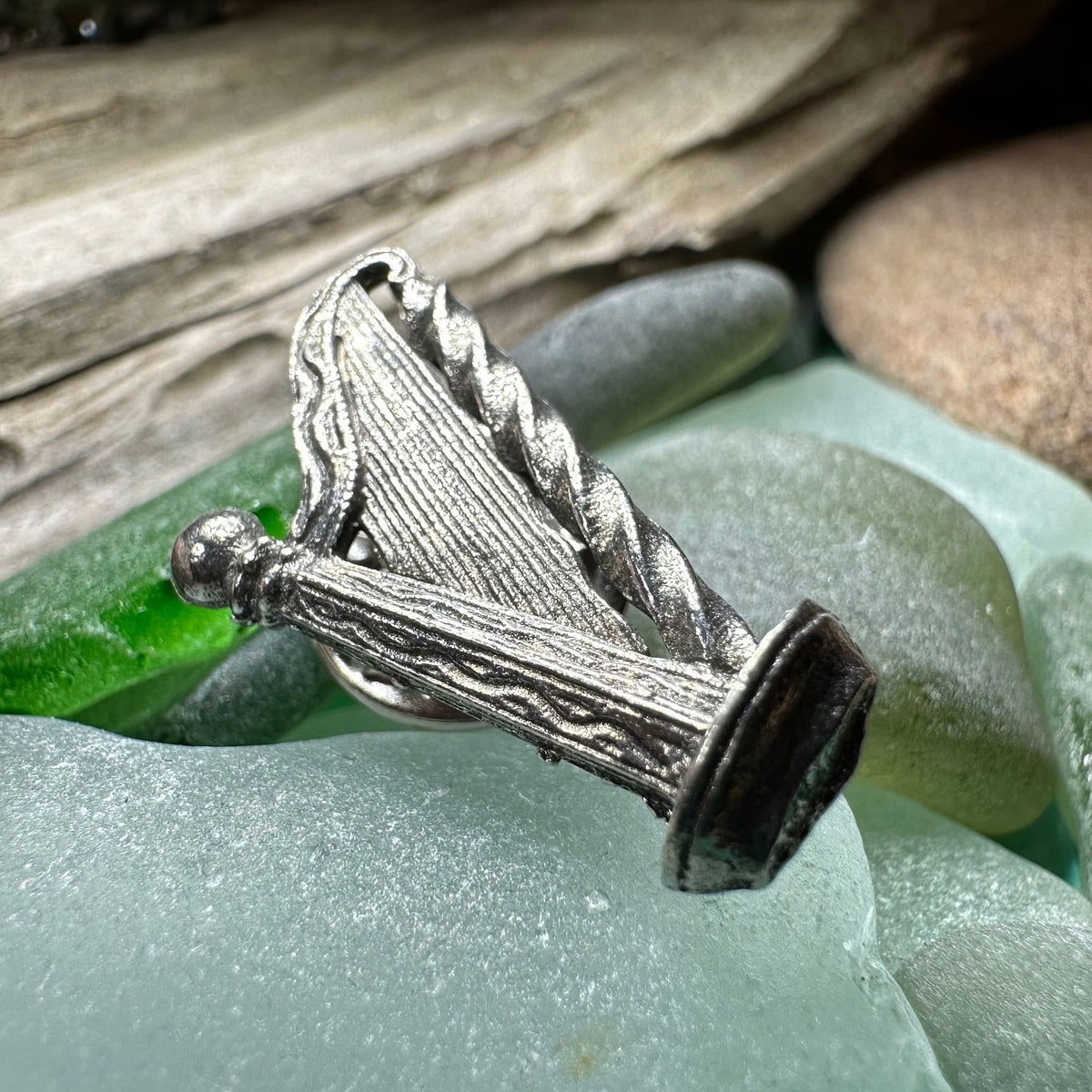 Irish Harp Lapel Pin Celtic Crystal Design Jewelry