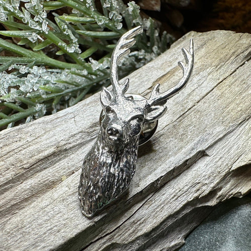 Stag Brooch, Scotland Jewelry, Stag Lapel Pin, Celtic Pin, Animal Jewelry, Scottish Brooch, Scotland Pin, Nature Jewelry, Hunter Gift