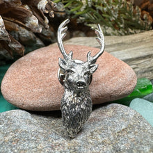 Load image into Gallery viewer, Stag Brooch, Scotland Jewelry, Stag Lapel Pin, Celtic Pin, Animal Jewelry, Scottish Brooch, Scotland Pin, Nature Jewelry, Hunter Gift