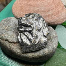 Load image into Gallery viewer, Dog Brooch, Dog Lover Gift, Labrador Lapel Pin, Dog Pin, Scarf Pin, Dog Lover Gift, Dog Jewelry, Hunter Gift, Pewter Coat Pin, English Lab