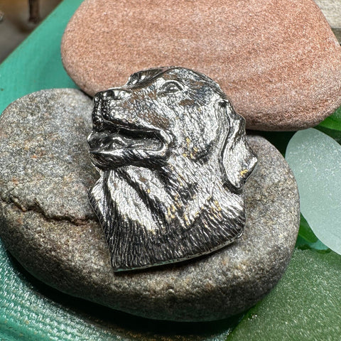 Load image into Gallery viewer, Dog Brooch, Dog Lover Gift, Labrador Lapel Pin, Dog Pin, Scarf Pin, Dog Lover Gift, Dog Jewelry, Hunter Gift, Pewter Coat Pin, English Lab