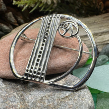 Load image into Gallery viewer, Mackintosh Rose Brooch, Scotland Jewelry, Mackintosh Jewelry, Celtic Pin, Scarf Pin, Art Deco Jewelry, Mom Gift, Silver Pin, Graduation Gift